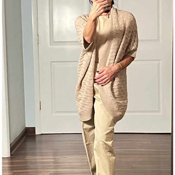 Lord& Taylor 100% cashmere open cocoon cardigan size M - Picture 3 of 12